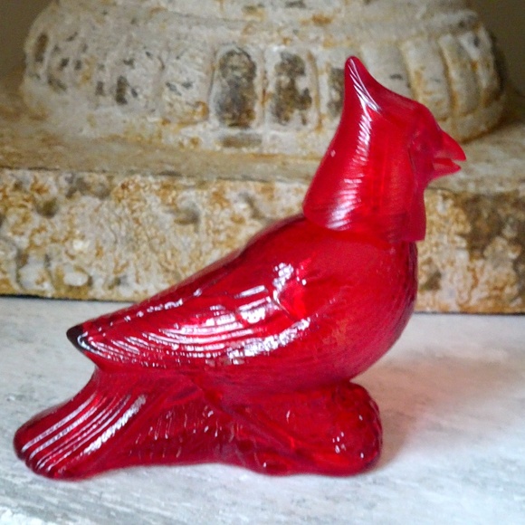 Vintage 1970s Avon Red Glass Cardinal Empty Perfume Bottle Decor - Bottle Only! - Picture 4 of 9